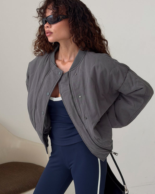 Stick Season Quilted Jacket Grey