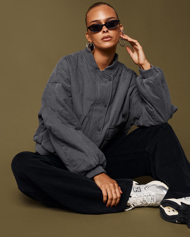 Stick Season Quilted Jacket Grey