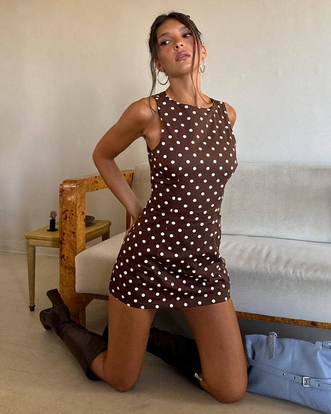 Yumiko Romper Brown Polka Dot