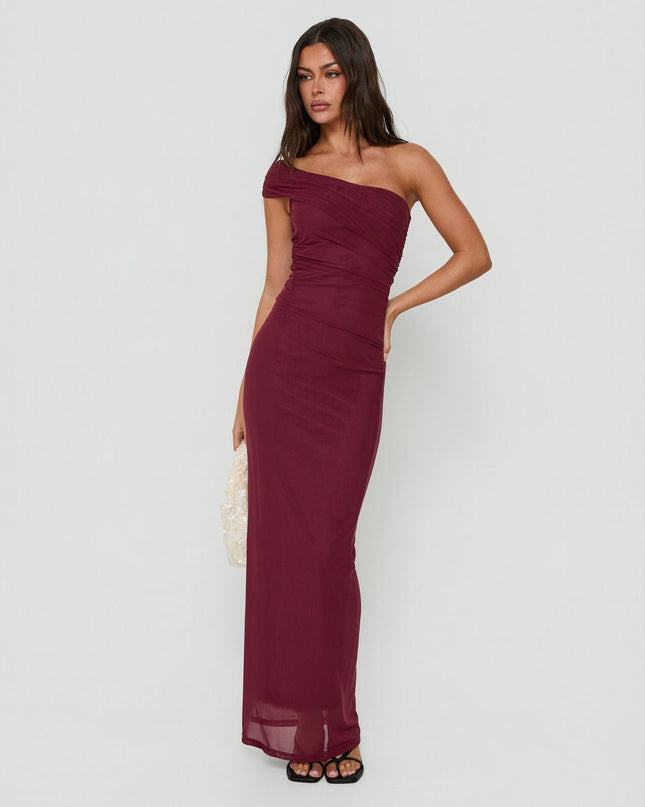 Spritzia One Shoulder Maxi Dress Plum