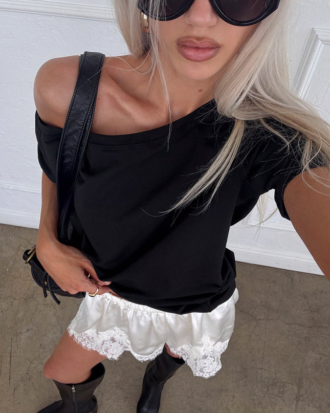 Icon Baby Off Shoulder Top Black