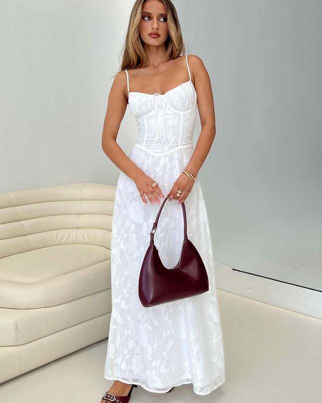 Members Only Maxi Dress White Burnout