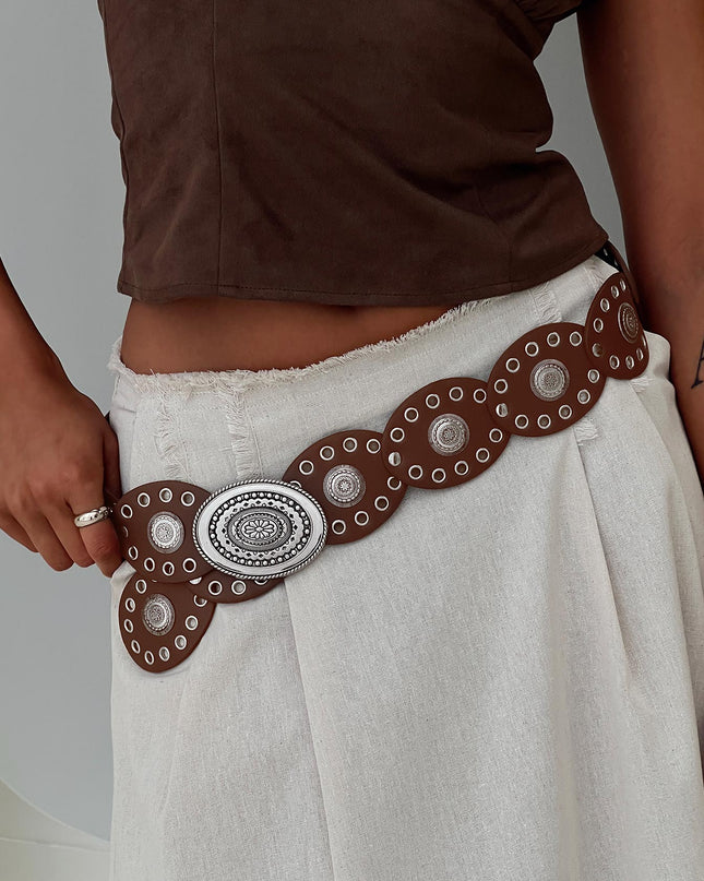 Sacrifices Belt Brown / Silver