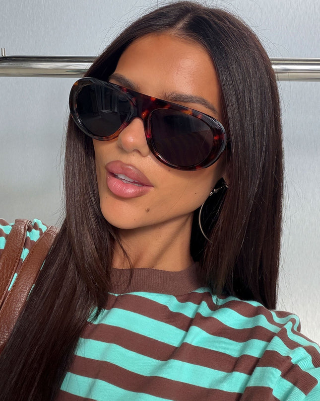 Amorra Oversized Aviator Sunglasses Tort