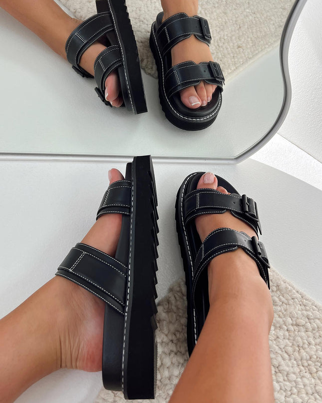 Ma Belle Sandals Contrast Stitch
