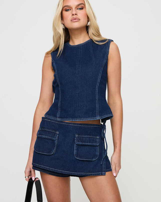 Countryside Skort Blue Denim