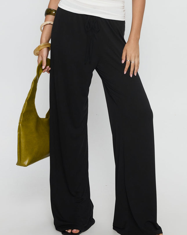 Gavrielle Jersey Wide Leg Pants Black