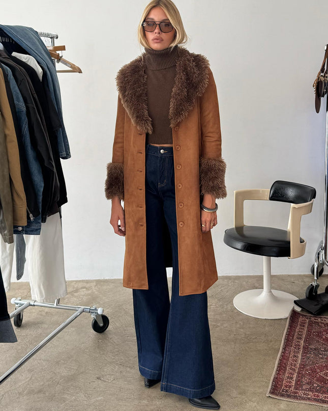 After Party Shearling Jacket Brown