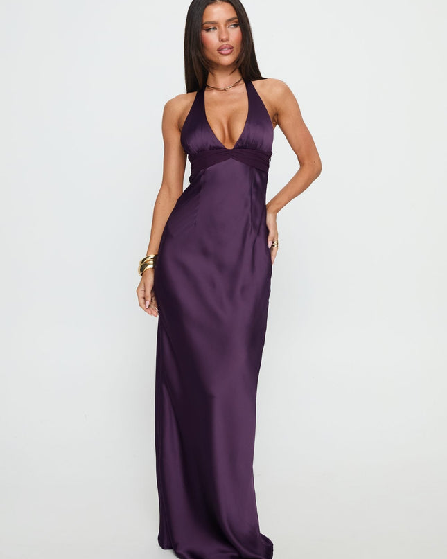 Odyssa Halter Maxi Dress Purple Petite
