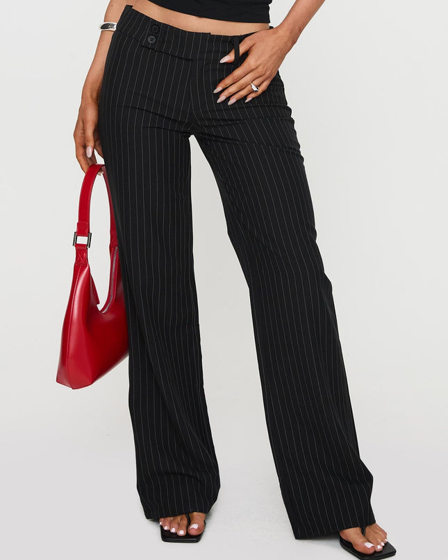 Socialista Pinstripe Pant Black