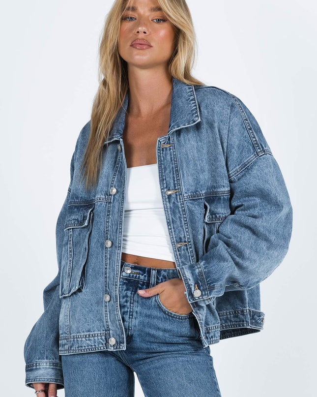 Kier Oversized Jacket Denim Mid Wash