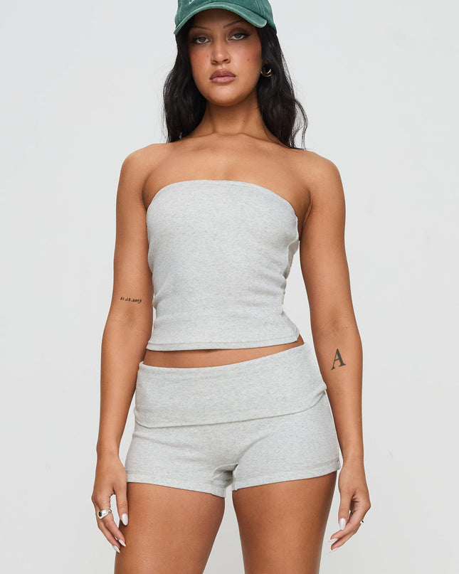 Baseline Low Rise Rib Shorts Grey Marle