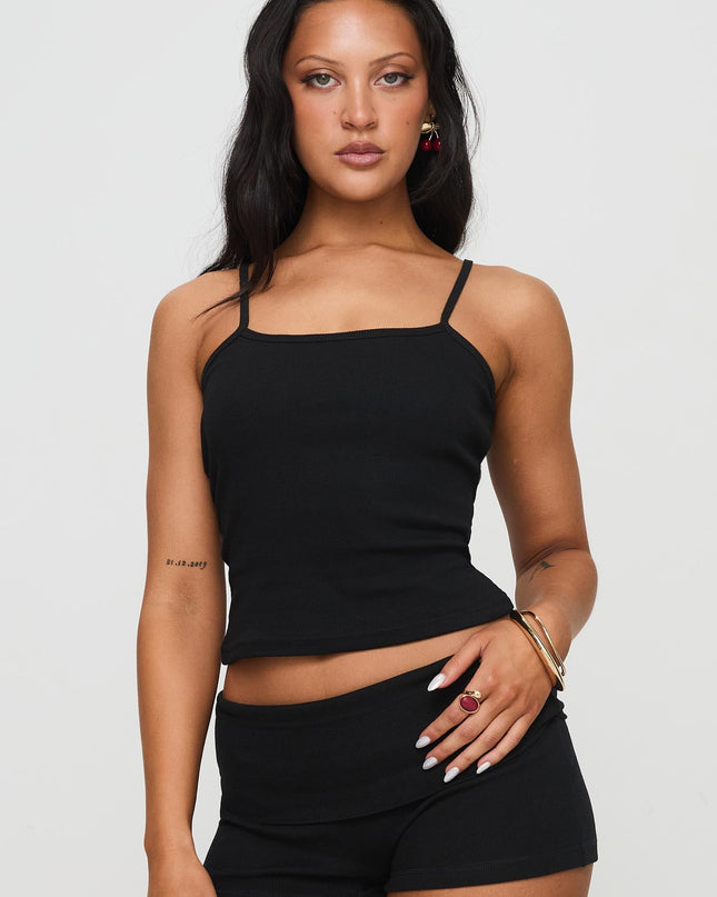 Baseline Rib Top Black