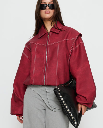 Vista Bomber Jacket Crimson