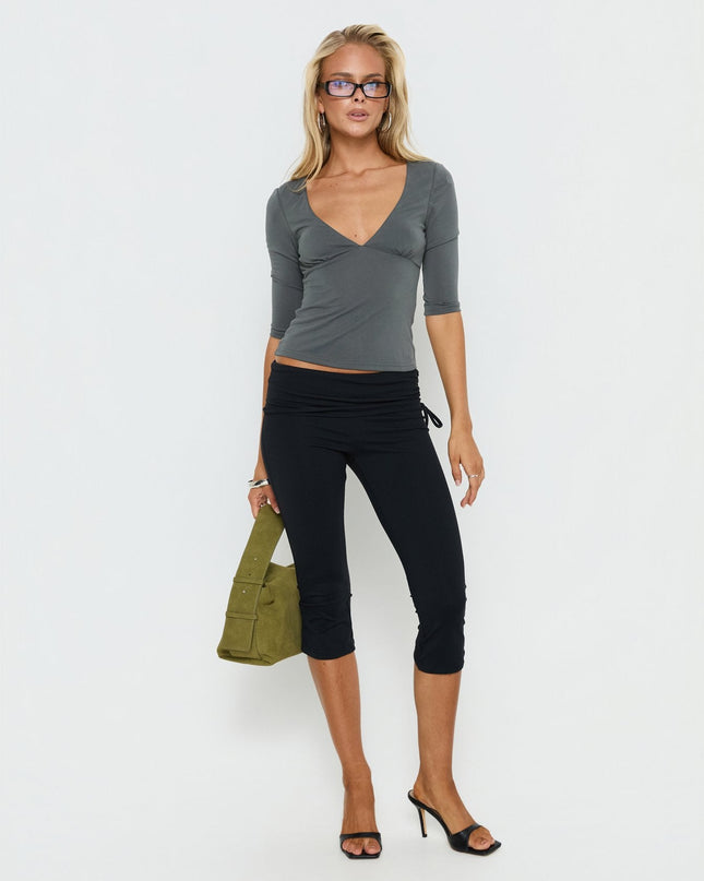 Bailor Channel Waistband Capri Pants Black