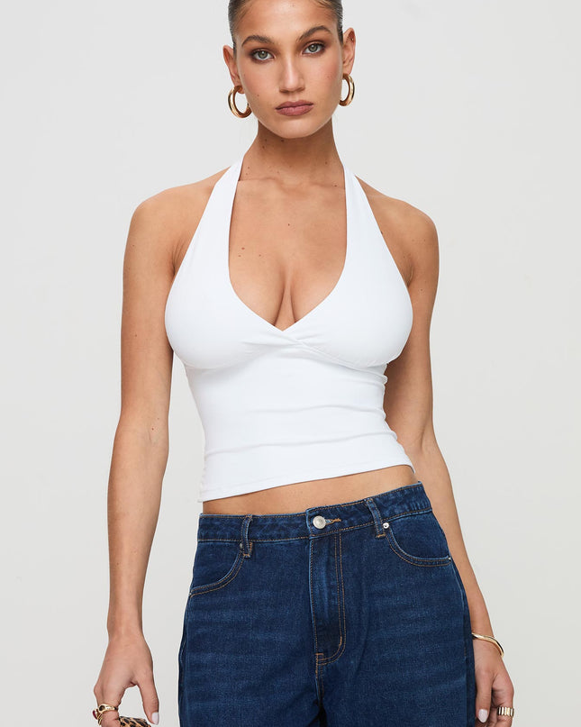 Whimsy Halter Top White