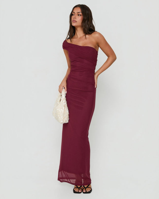Spritzia One Shoulder Maxi Dress Plum
