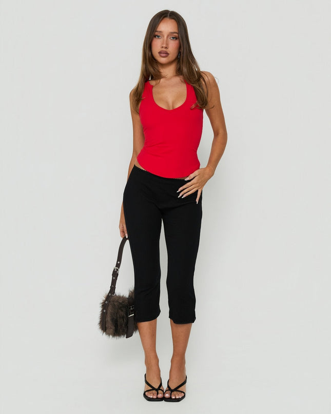 Baseline Rib Capri Pants Black