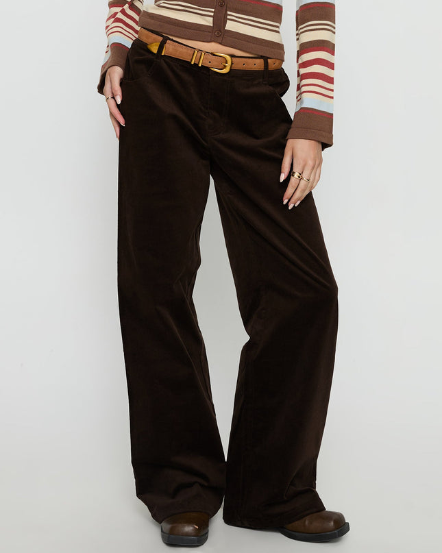 Kenza Wide Leg Corduroy Pant Brown