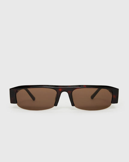 Elzie Rectangle Sunglasses Brown / Tort