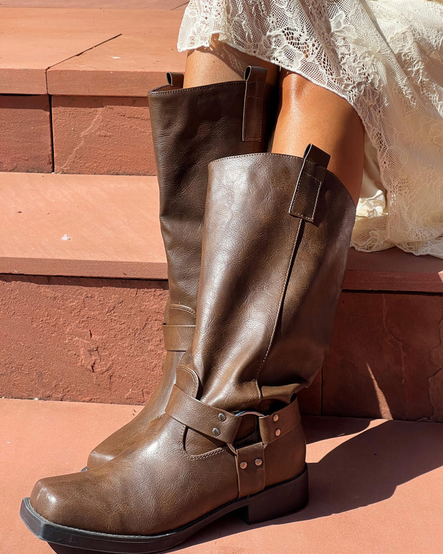 Wrecked Western Boots Brown