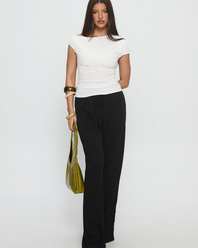 Gavrielle Jersey Wide Leg Pants Black