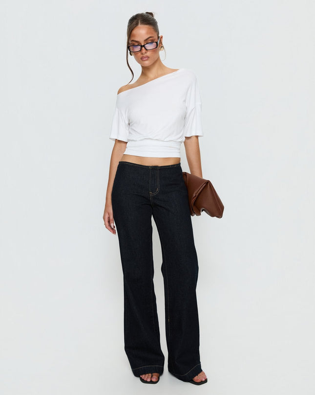 Buenos No Waist Low Rise Straight Leg Jeans Raw Denim