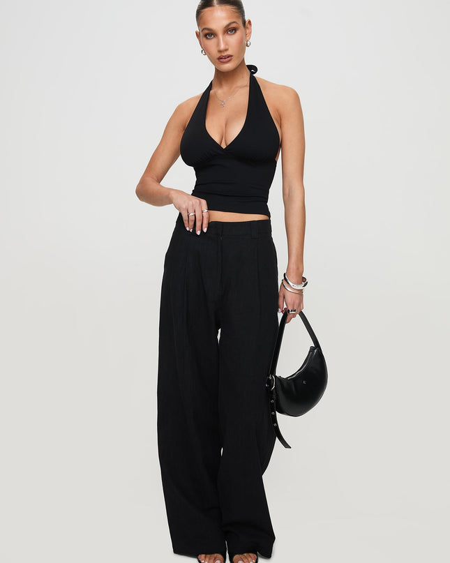 Whimsy Halter Top Black