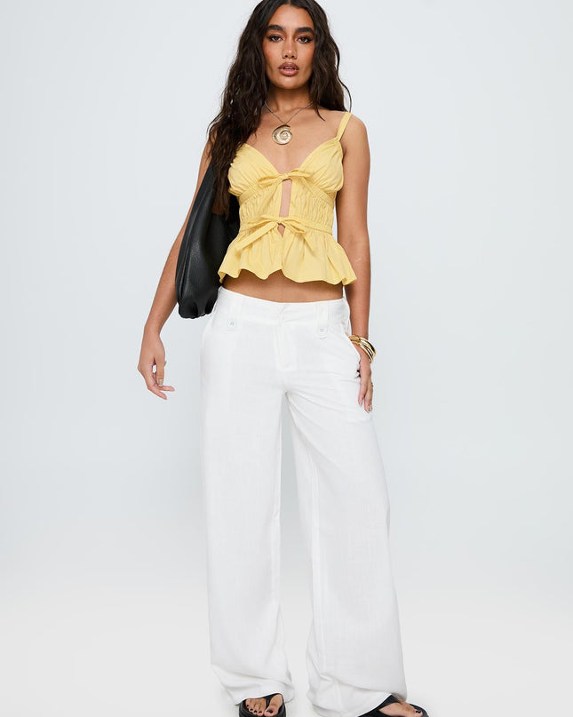 Pedra Wide Leg Pant White