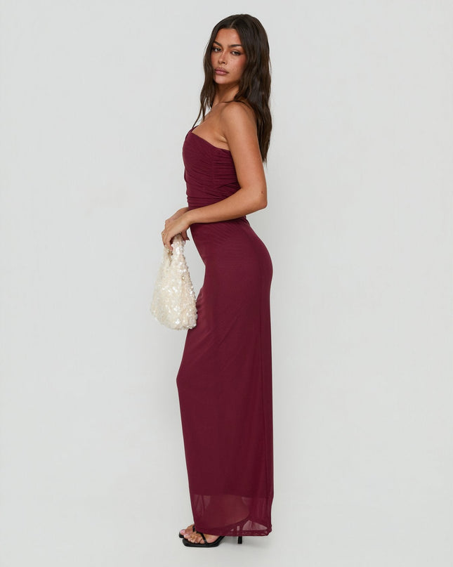 Spritzia One Shoulder Maxi Dress Plum