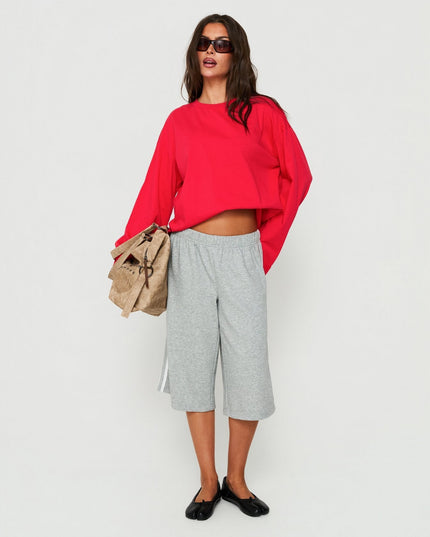 Settle Down Long Sleeve Top Red