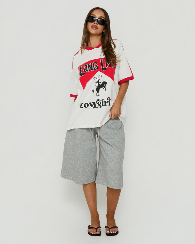 Long Live Cowgirls Oversized Graphic Tee White / Multi