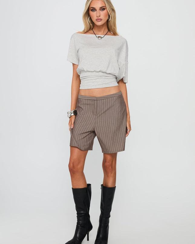 Ashlinn Off Shoulder Drapey Top Grey