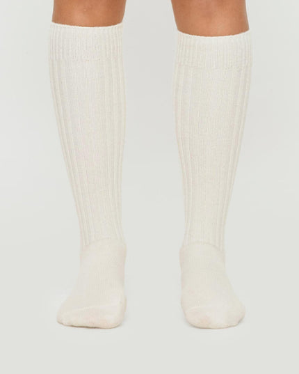 Boderline Knee High Socks White