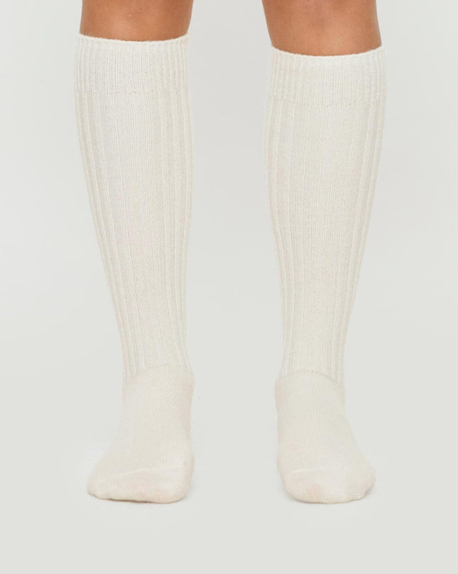 Boderline Knee High Socks White