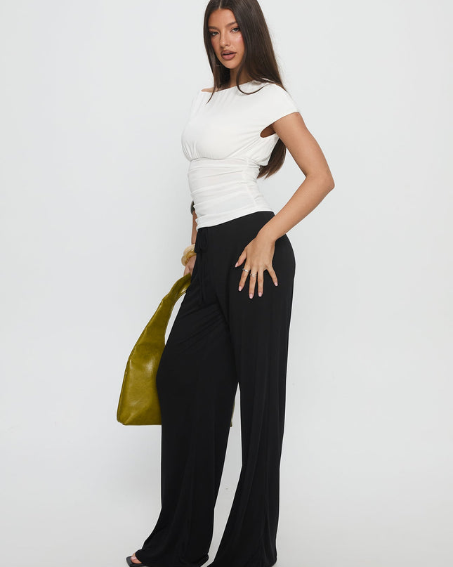 Gavrielle Jersey Wide Leg Pants Black