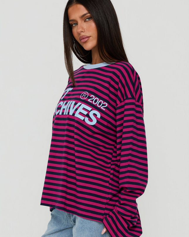 Art Archives Long Sleeve Graphic Top Multi Stripe