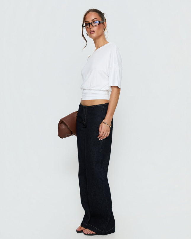 Buenos No Waist Low Rise Straight Leg Jeans Raw Denim