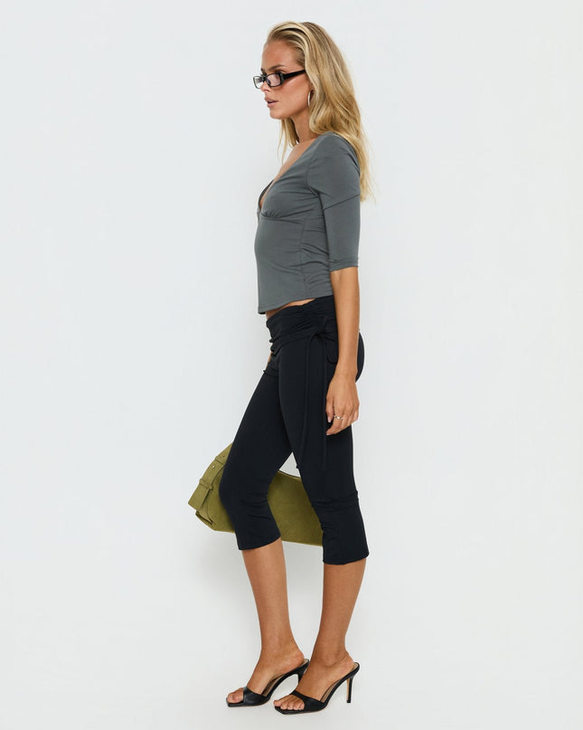 Bailor Channel Waistband Capri Pants Black