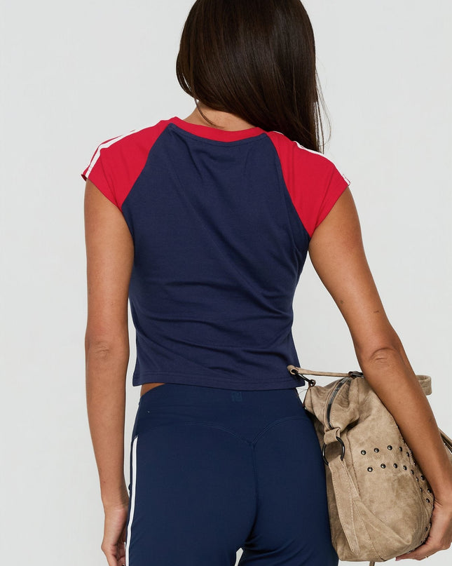 Goal Digger Graphic Baby Tee Red / Navy