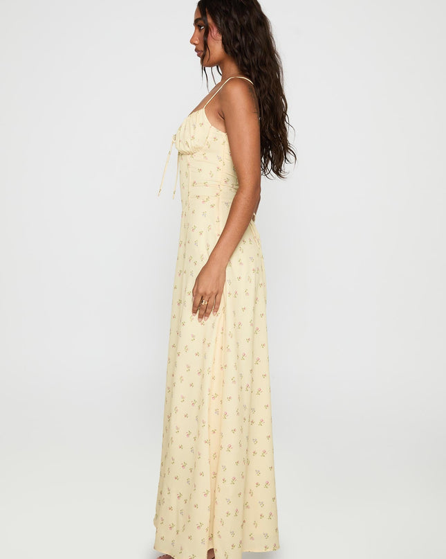 Members Only Maxi Dress Yellow Floral