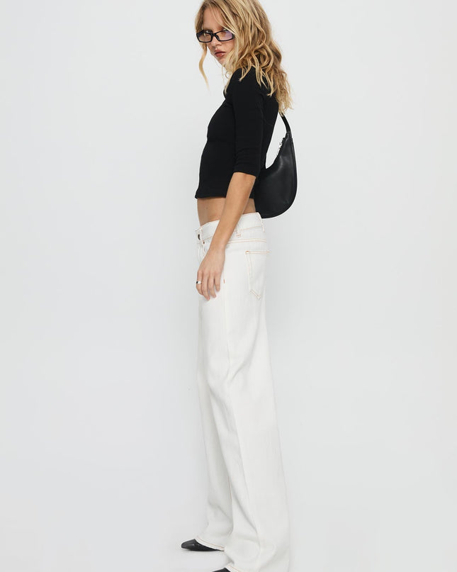 Top Model Low Rise Straight Leg Jeans Porcelain