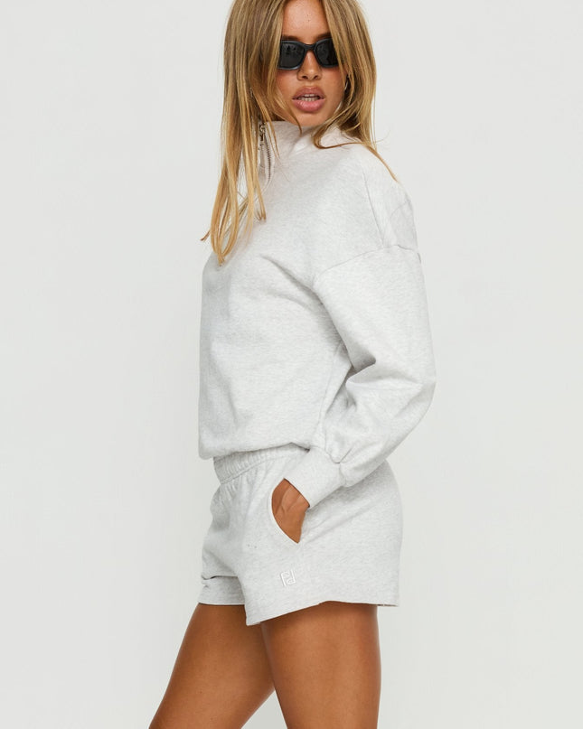 Haelie Fleece Shorts Grey Marle