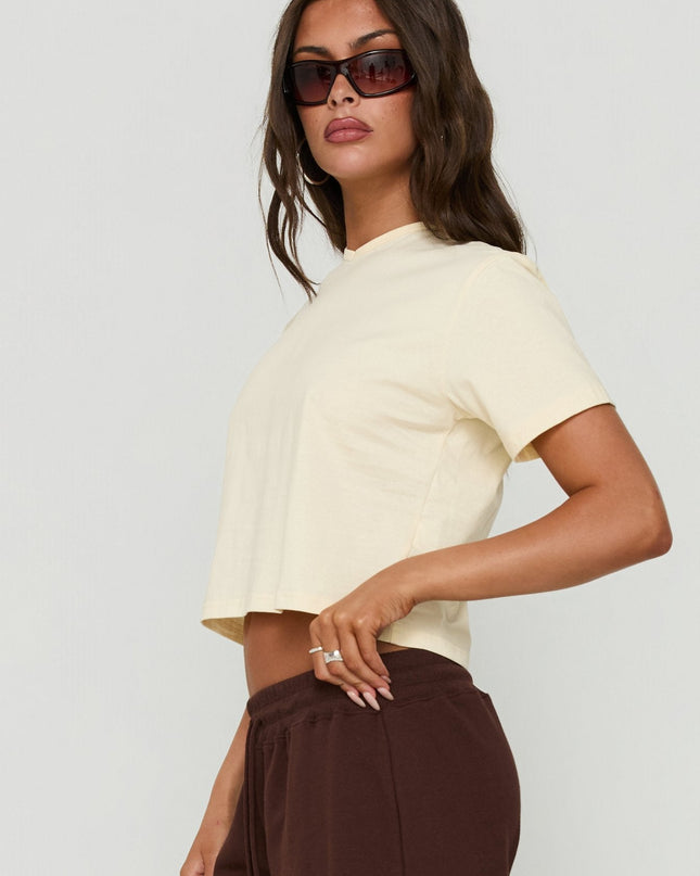 Dealia High V Boxy Tee Yellow