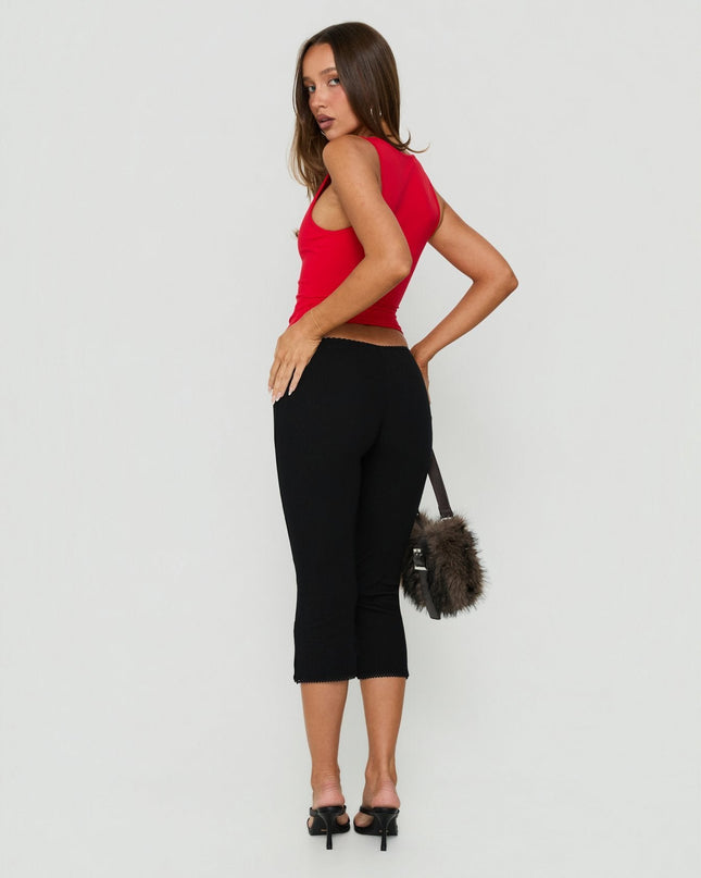 Baseline Rib Capri Pants Black
