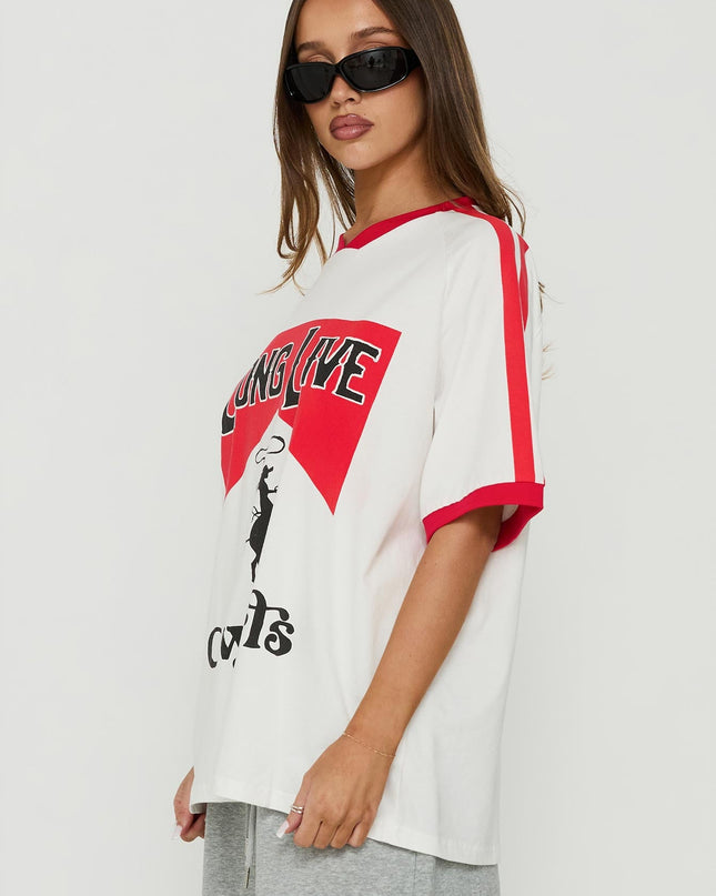 Long Live Cowgirls Oversized Graphic Tee White / Multi