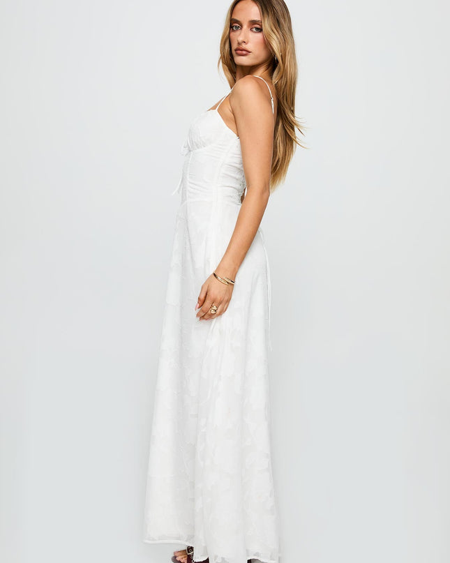 Members Only Maxi Dress White Burnout