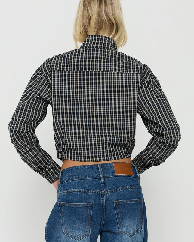 Aura Jacket Navy / Lemon Plaid