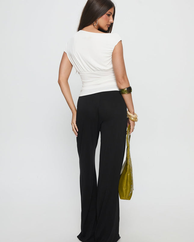 Gavrielle Jersey Wide Leg Pants Black