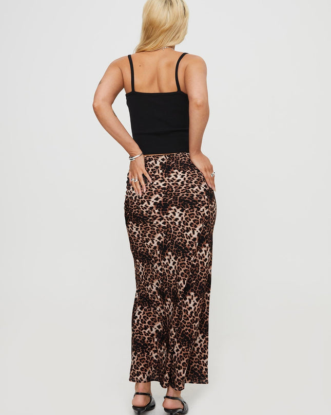 Emily Maxi Skirt Leopard Print
